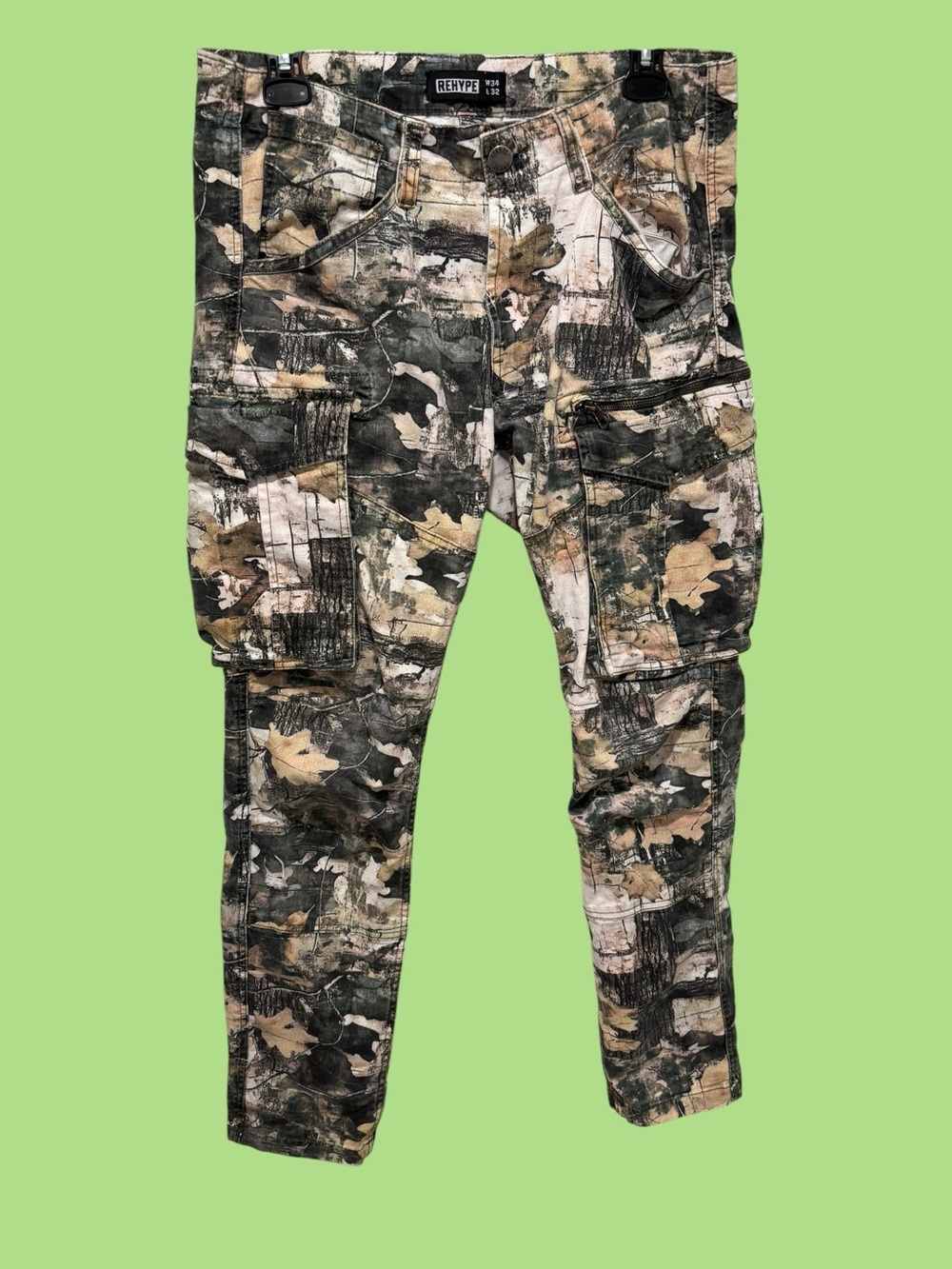 Hype Men's Camouflage Cargo Pants - Olive, Tan, Black